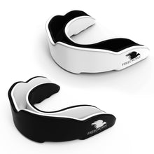 Load image into Gallery viewer, MMA Mouthguard - (pack of 2) Teeth Protection All Contact Sports Black/White by Freecrows