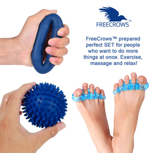 Big Toe Separators - Hand Grip Strengthener Workout - Spiky Massage Ball Set by Freecrows