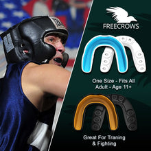 Load image into Gallery viewer, MMA Mouthguard - (pack of 2) Teeth Protection All Contact Sports Brown/Blue by Freecrows