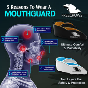 MMA Mouthguard - (pack of 2) Teeth Protection All Contact Sports Brown/Blue by Freecrows