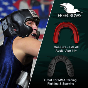 FreeCrows Boxing Reflex Ball Boxing Wraps MMA Mouthguard SET of 3