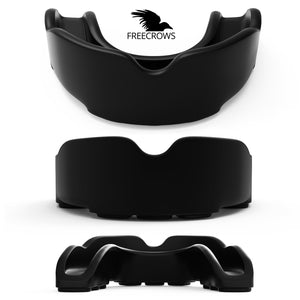 MMA Mouthguard - (pack of 2) Teeth Protection All Contact Sports Black/Clear by Freecrows